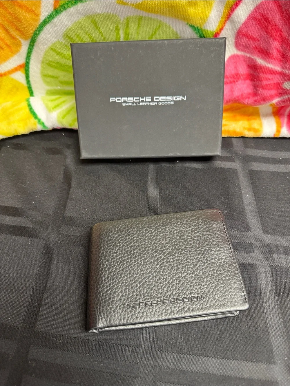 Porsche Design Bifold Black Pebble Leather Wallet